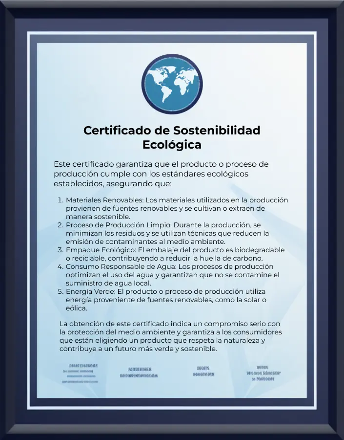 certificado de sostenibilidad ambiental